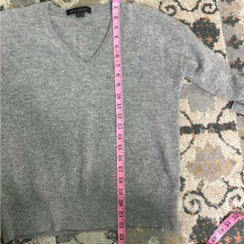 Skull Cashmere Grey Pullover Sweater - Picture 6 of 8